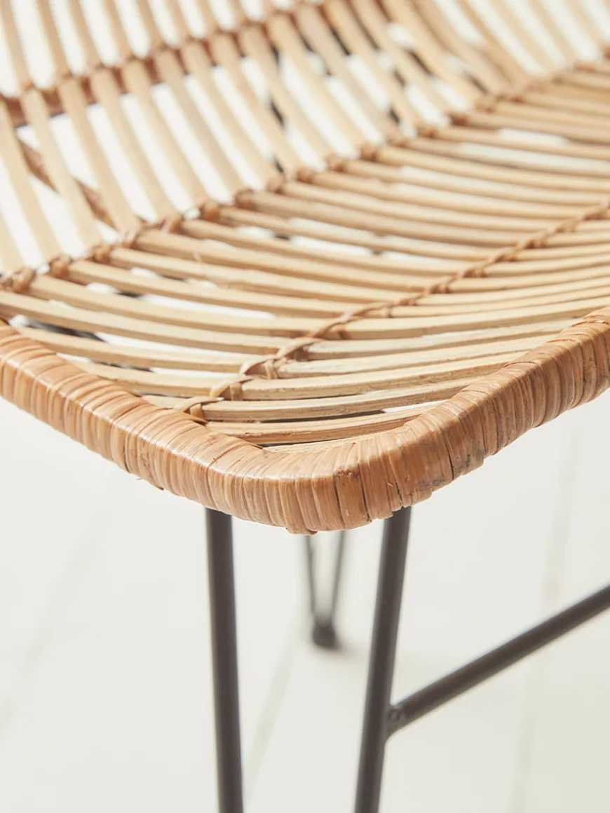 Chevron Flat Rattan Dining Chair