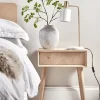 Chevron Oak Bedside Table
