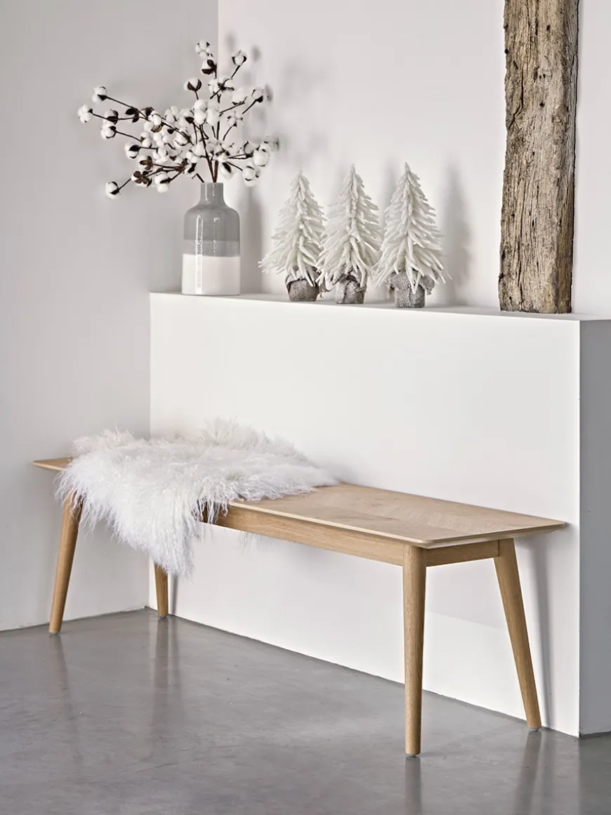 Chevron Oak Bench
