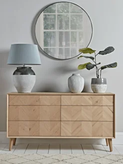 Chevron Oak Chest of Drawers