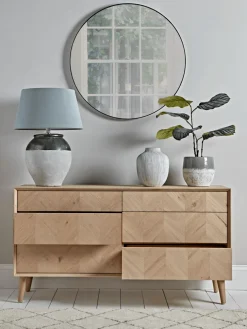 Chevron Oak Chest of Drawers