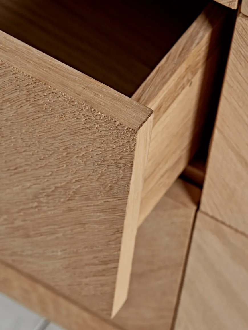 Chevron Oak Chest of Drawers