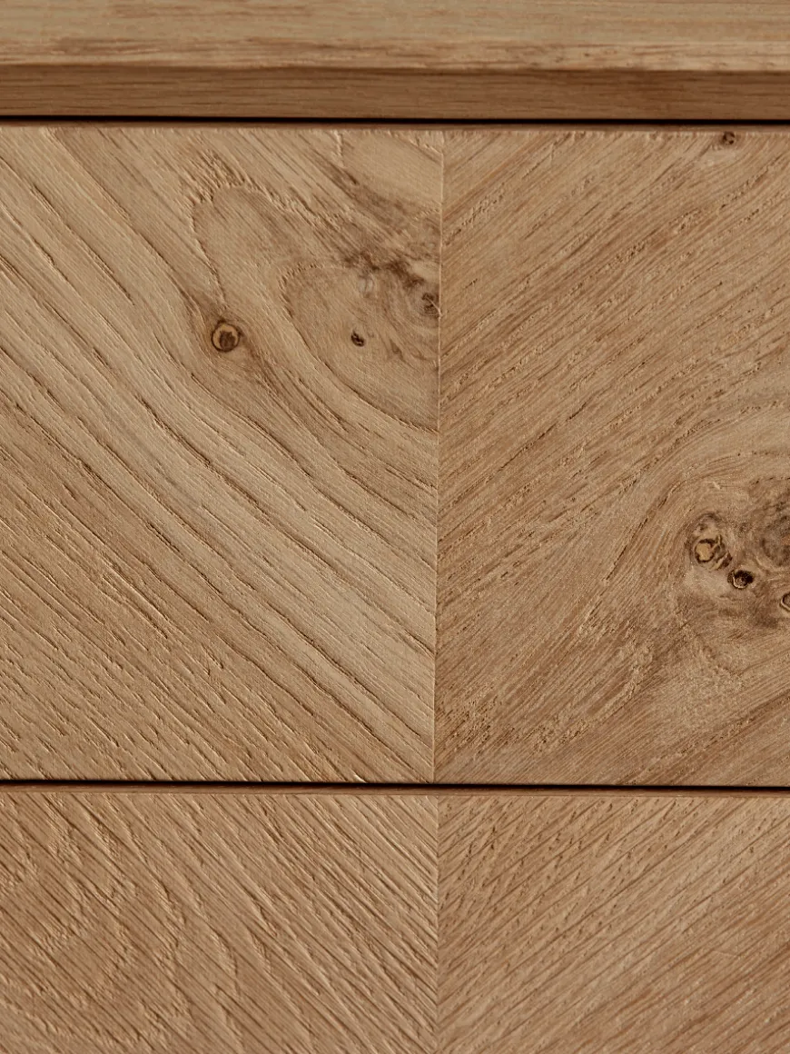 Chevron Oak Chest of Drawers