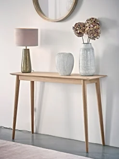 Chevron Oak Console Table