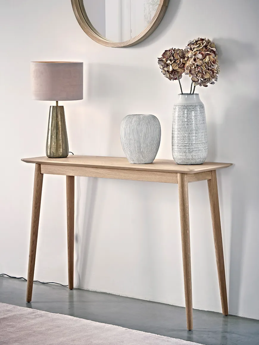 Chevron Oak Console Table