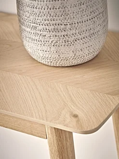 Chevron Oak Console Table