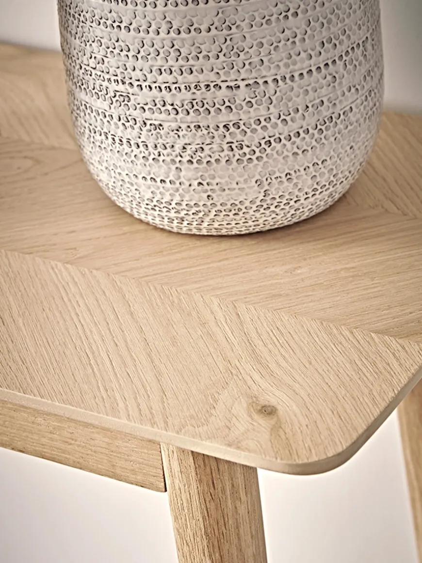 Chevron Oak Console Table
