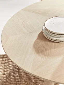 Chevron Oak Dining Table - Round