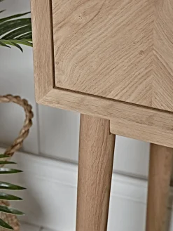 Chevron Oak Drinks Cabinet