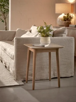 Chevron Oak Side Table