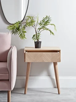 Chevron Oak Side Table