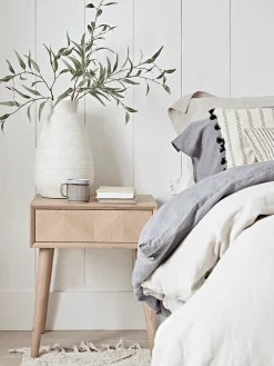 Chevron Oak Side Table