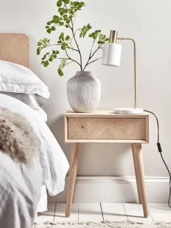 Chevron Oak Side Table