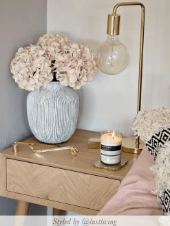 Chevron Oak Side Table
