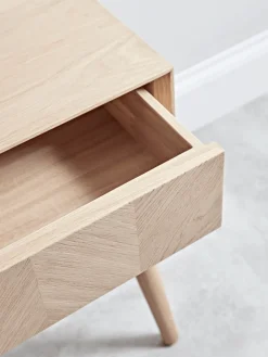 Chevron Oak Side Table
