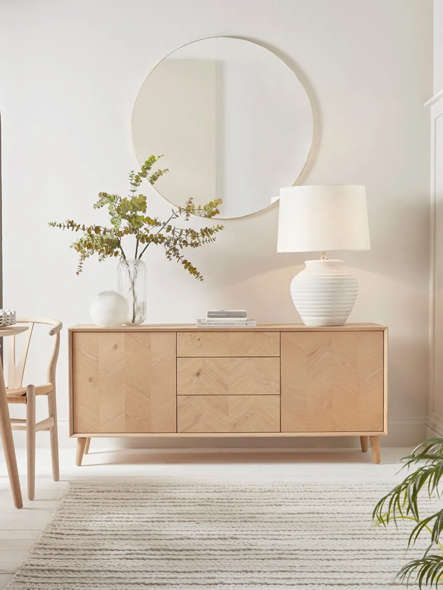 Chevron Oak Sideboard