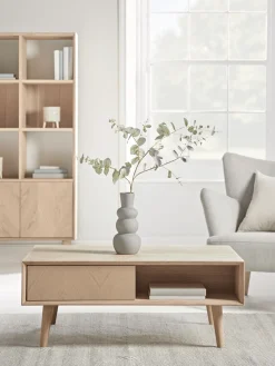Chevron Oak Storage Coffee Table