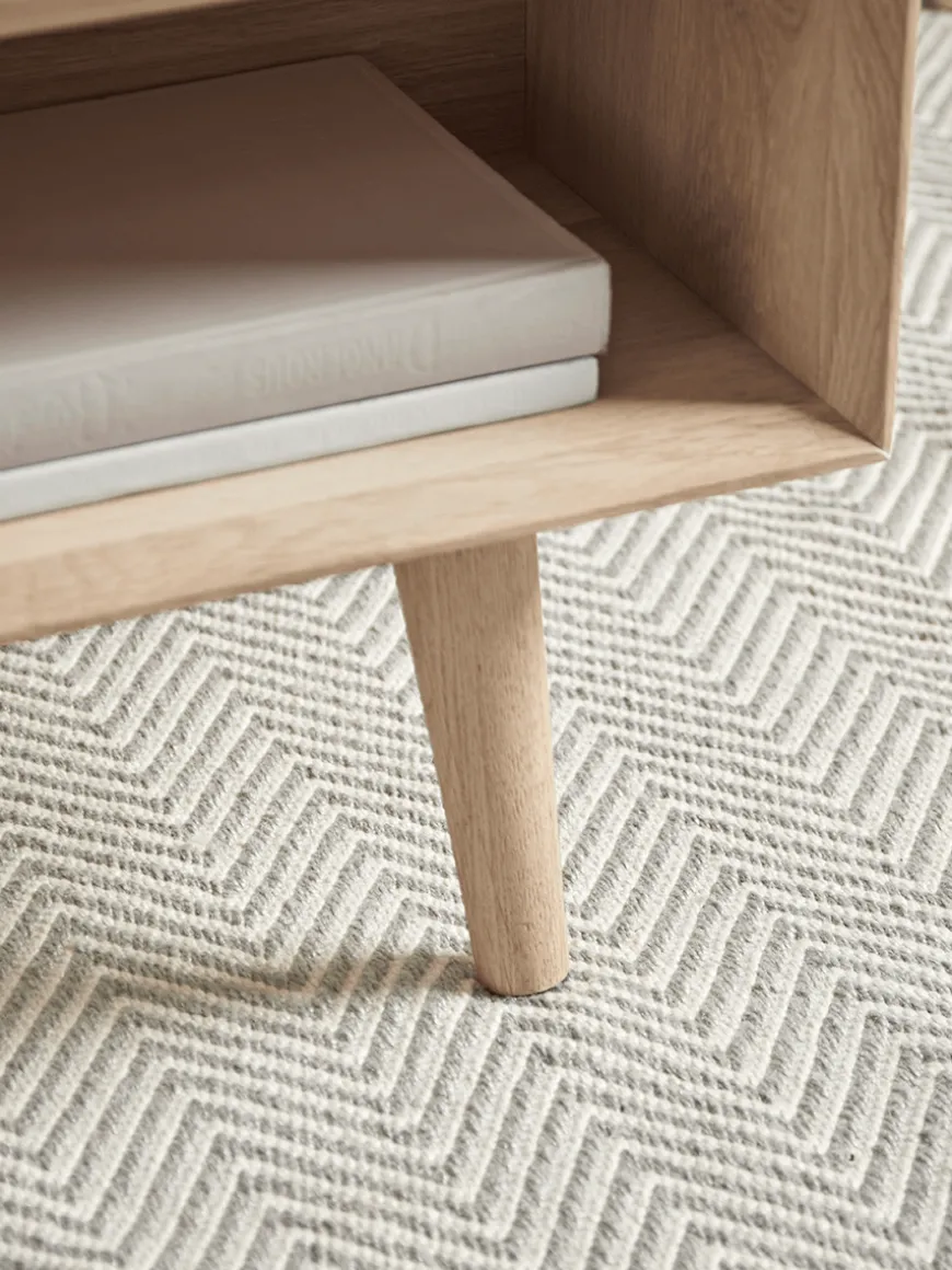 Chevron Oak Storage Coffee Table