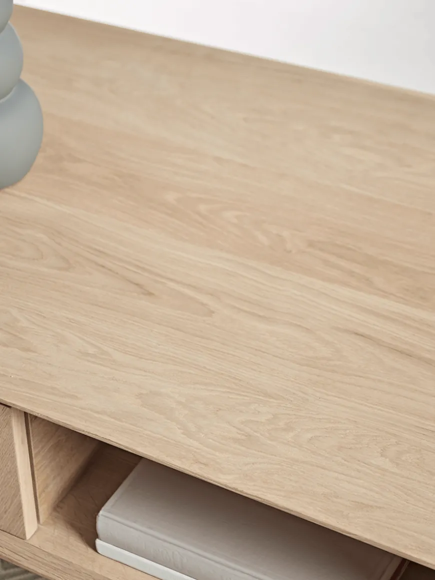 Chevron Oak Storage Coffee Table