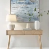 Chevron Oak Storage Console Table