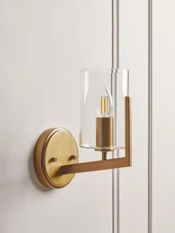 Column Glass & Brass Wall Light