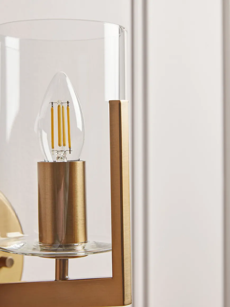 Column Glass & Brass Wall Light