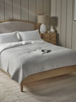 Cotton Bedspread - Pewter Grey