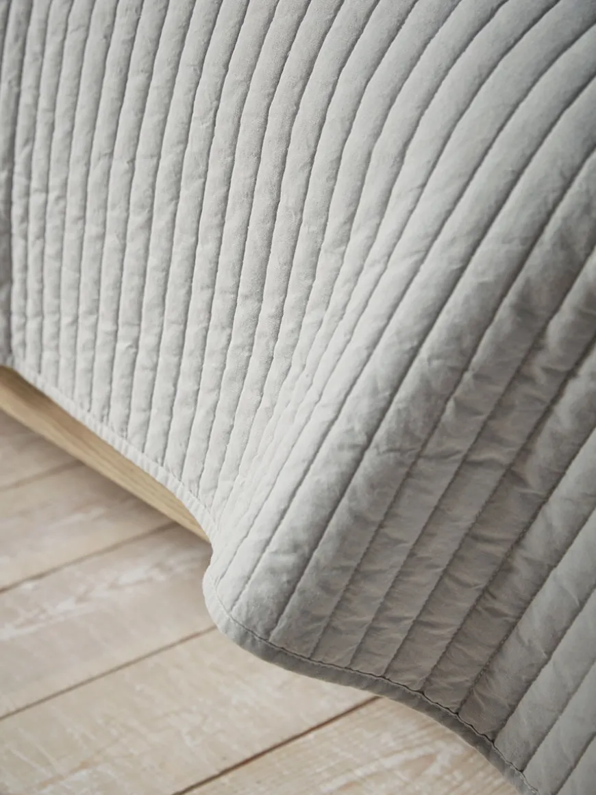 Cotton Bedspread - Pewter Grey