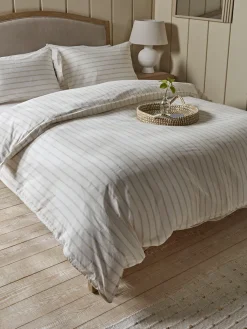 Cotton Double Duvet Cover Set - Chevron Stripe