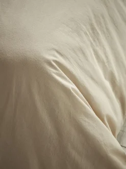 Cotton Double Duvet Cover Set - Flax