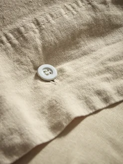 Cotton Double Duvet Cover Set - Flax