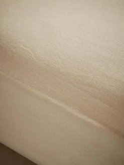 Cotton Double Fitted Sheet- Flax
