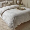 Cotton King Duvet Cover Set - Chevron Stripe