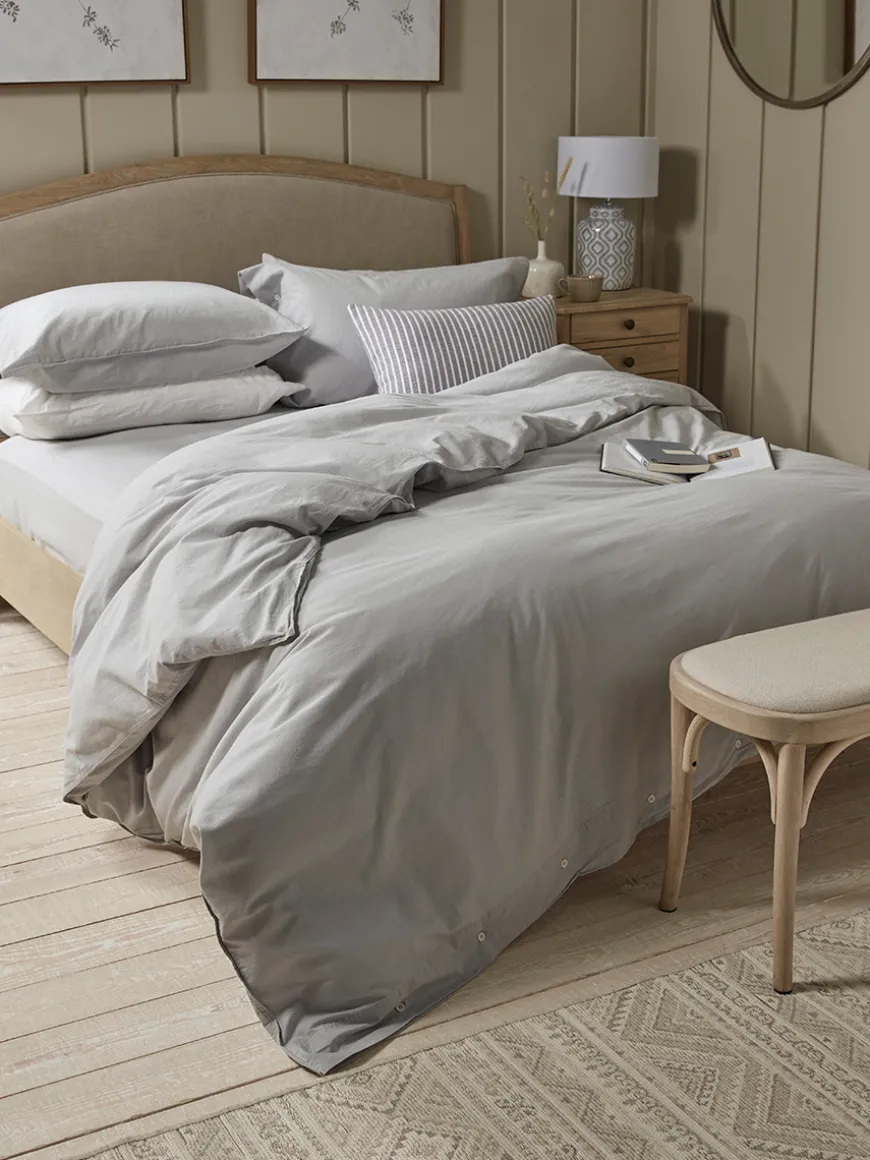 Cotton King Duvet Cover Set - Pewter Grey