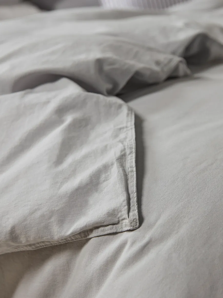 Cotton King Duvet Cover Set - Pewter Grey