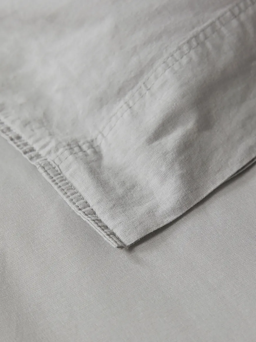 Cotton King Duvet Cover Set - Pewter Grey