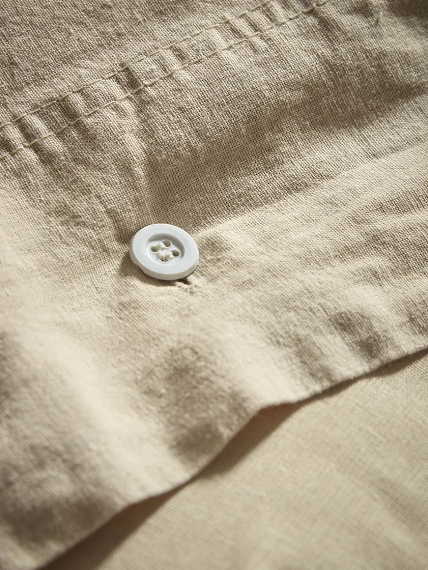 Cotton King Duvet Cover Set - Flax