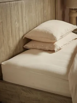 Cotton King Fitted Sheet- Flax