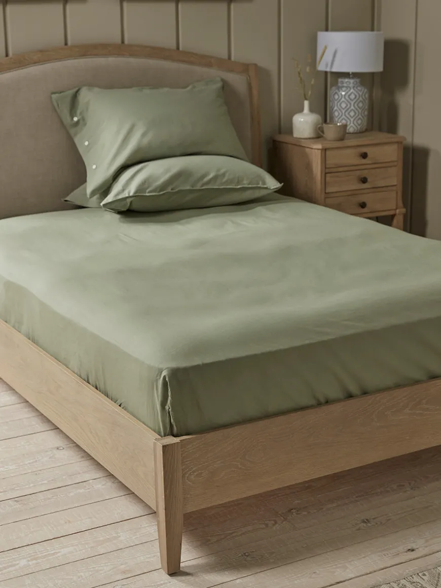 Cotton King Fitted Sheet- Eucalyptus