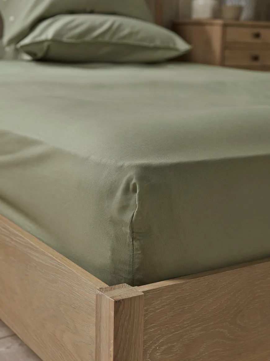 Cotton King Fitted Sheet- Eucalyptus
