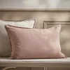 Cotton Linen Rectangular Cushion - Vintage Rose