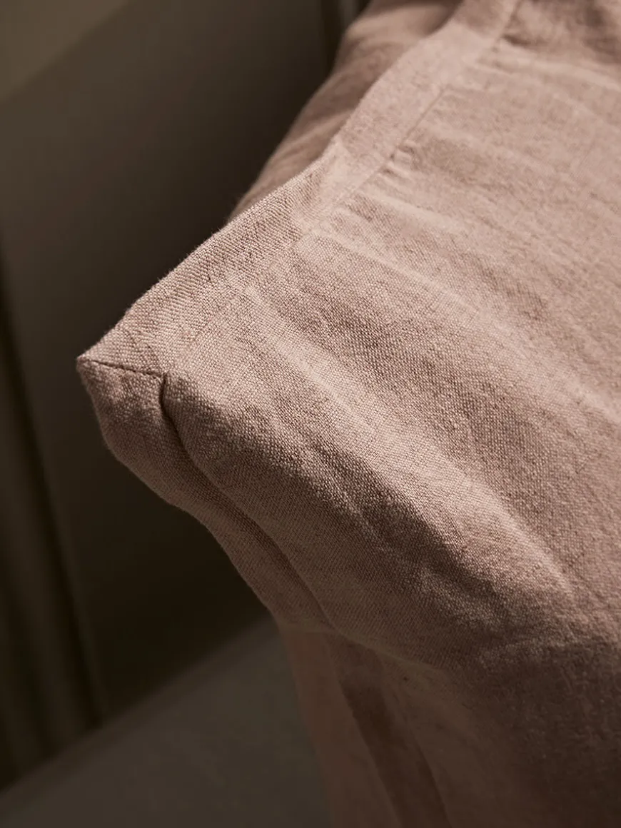 Cotton Linen Rectangular Cushion - Vintage Rose