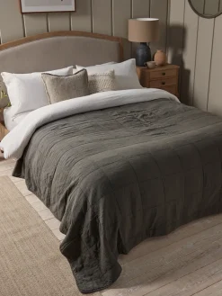 Cotton Quilted Bedspread - Slate Grey