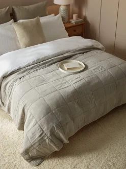 Cotton Quilted Bedspread - Swedish Grey