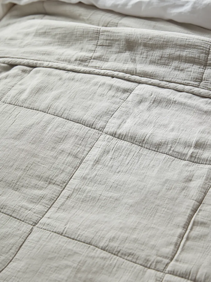 Cotton Quilted Bedspread - Swedish Grey