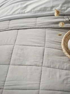 Cotton Quilted Bedspread - Grey