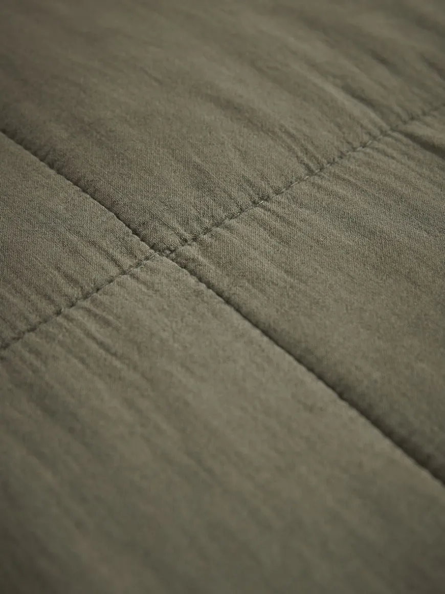 Cotton Quilted Throw - Olive
