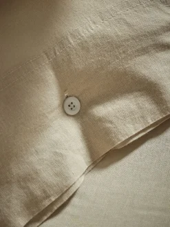 Cotton Super King Duvet Cover Set - Flax