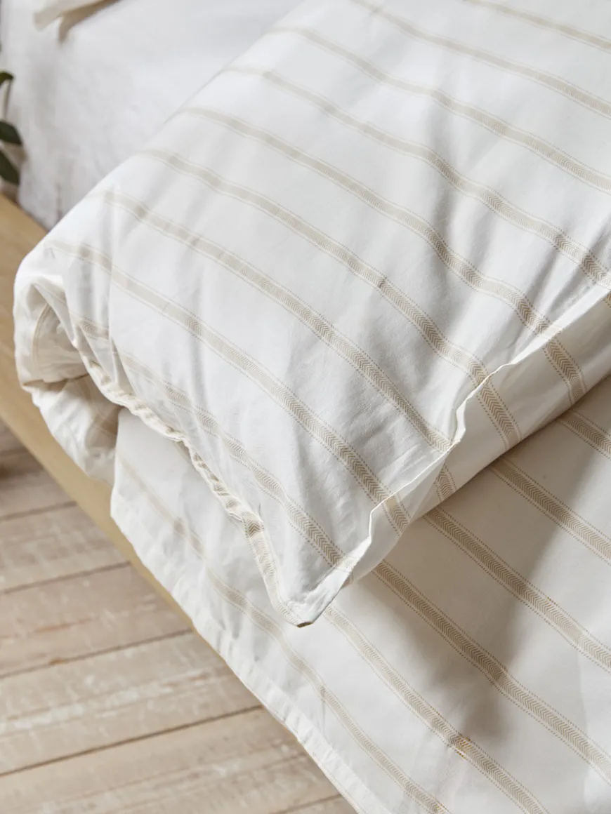 Cotton Super King Duvet Cover Set - Chevron Stripe