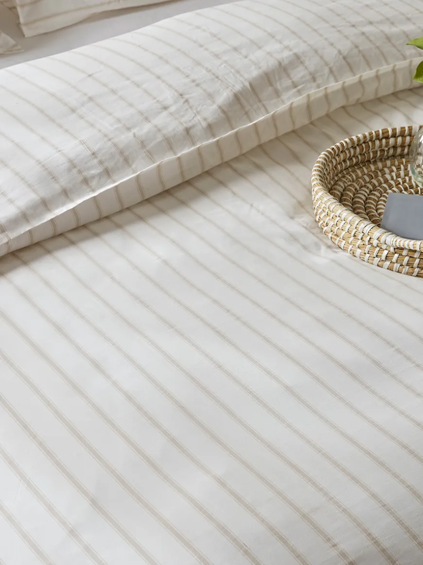 Cotton Super King Duvet Cover Set - Chevron Stripe